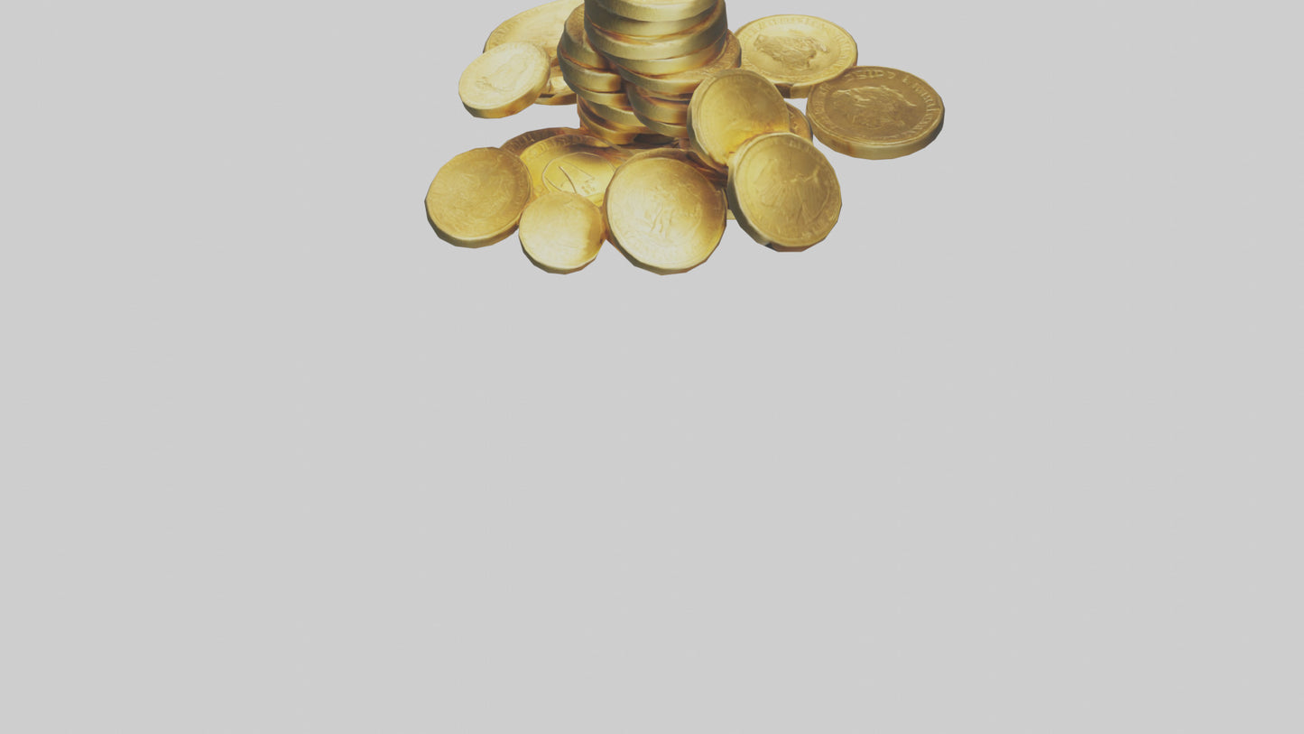 3D model Gold Coins model VR / AR / low-poly