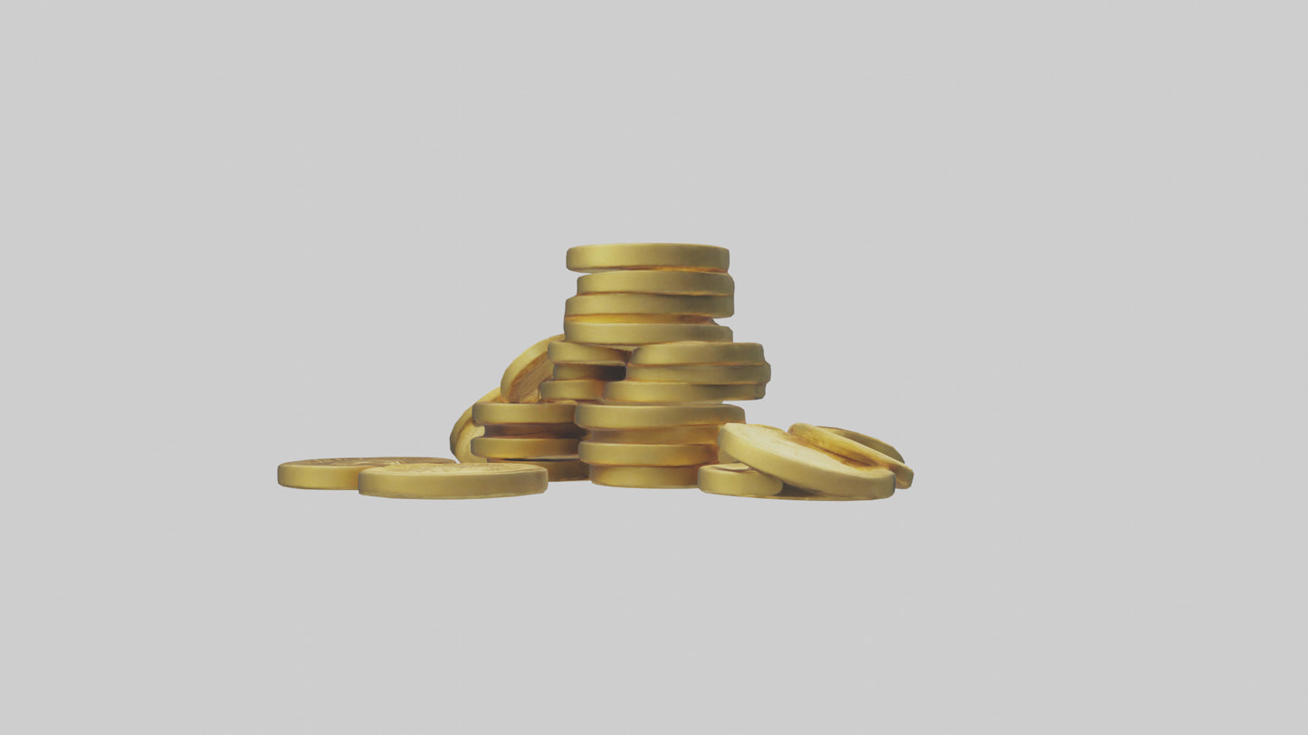 3D model Gold Coins model VR / AR / low-poly