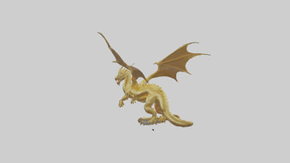 3D model Gold Dragon model VR / AR / low-poly