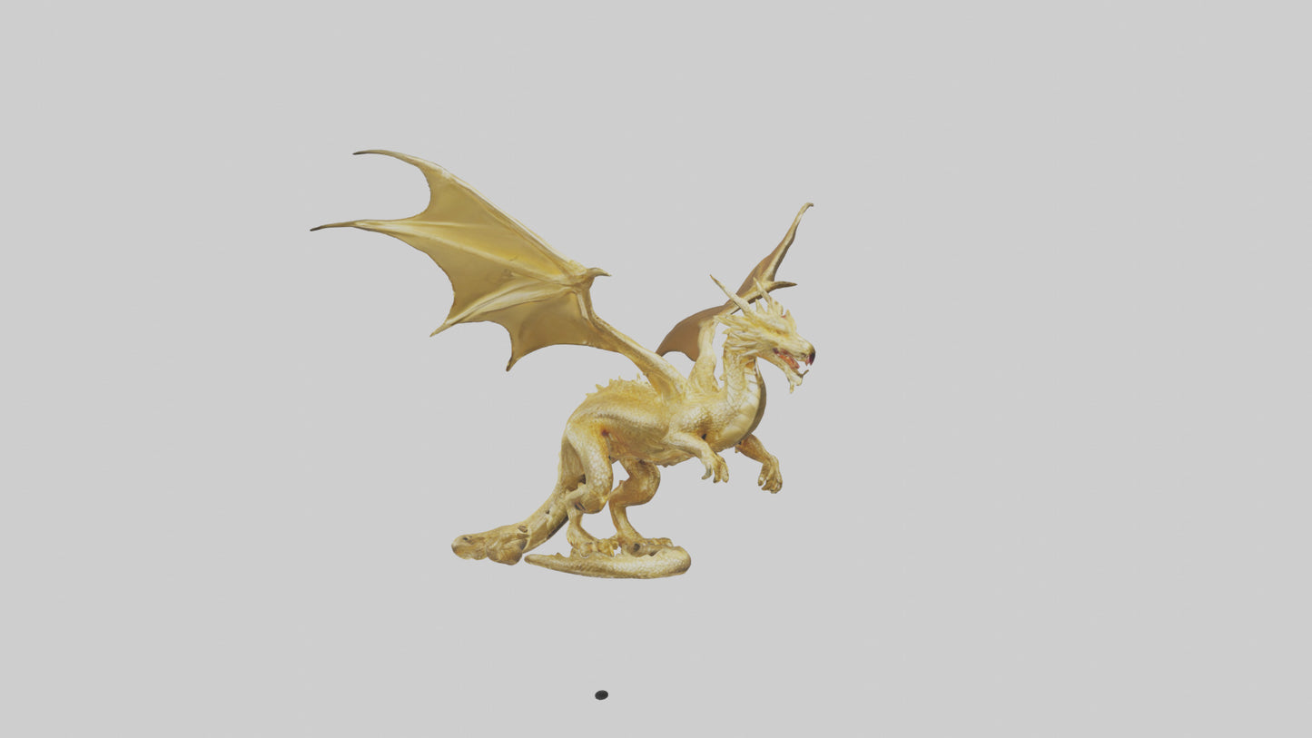 3D model Gold Dragon model VR / AR / low-poly
