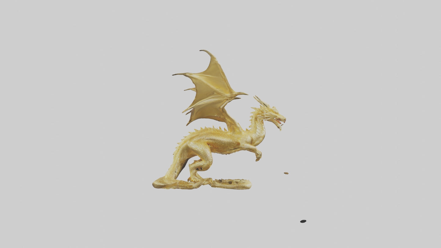 3D model Gold Dragon model VR / AR / low-poly