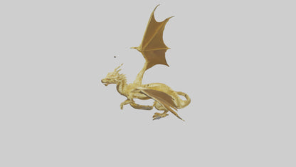 3D model Gold Dragon model VR / AR / low-poly