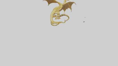 3D model Gold Dragon model VR / AR / low-poly