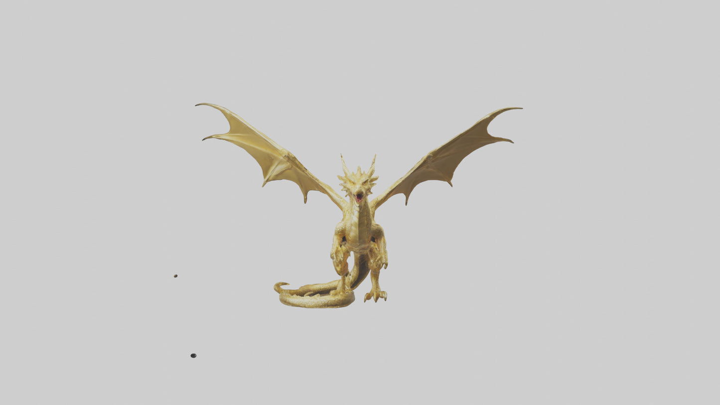 3D model Gold Dragon model VR / AR / low-poly