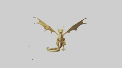 3D model Gold Dragon model VR / AR / low-poly