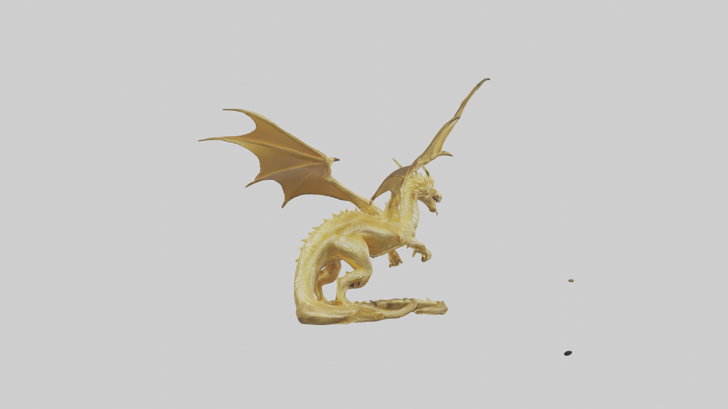 3D model Gold Dragon model VR / AR / low-poly