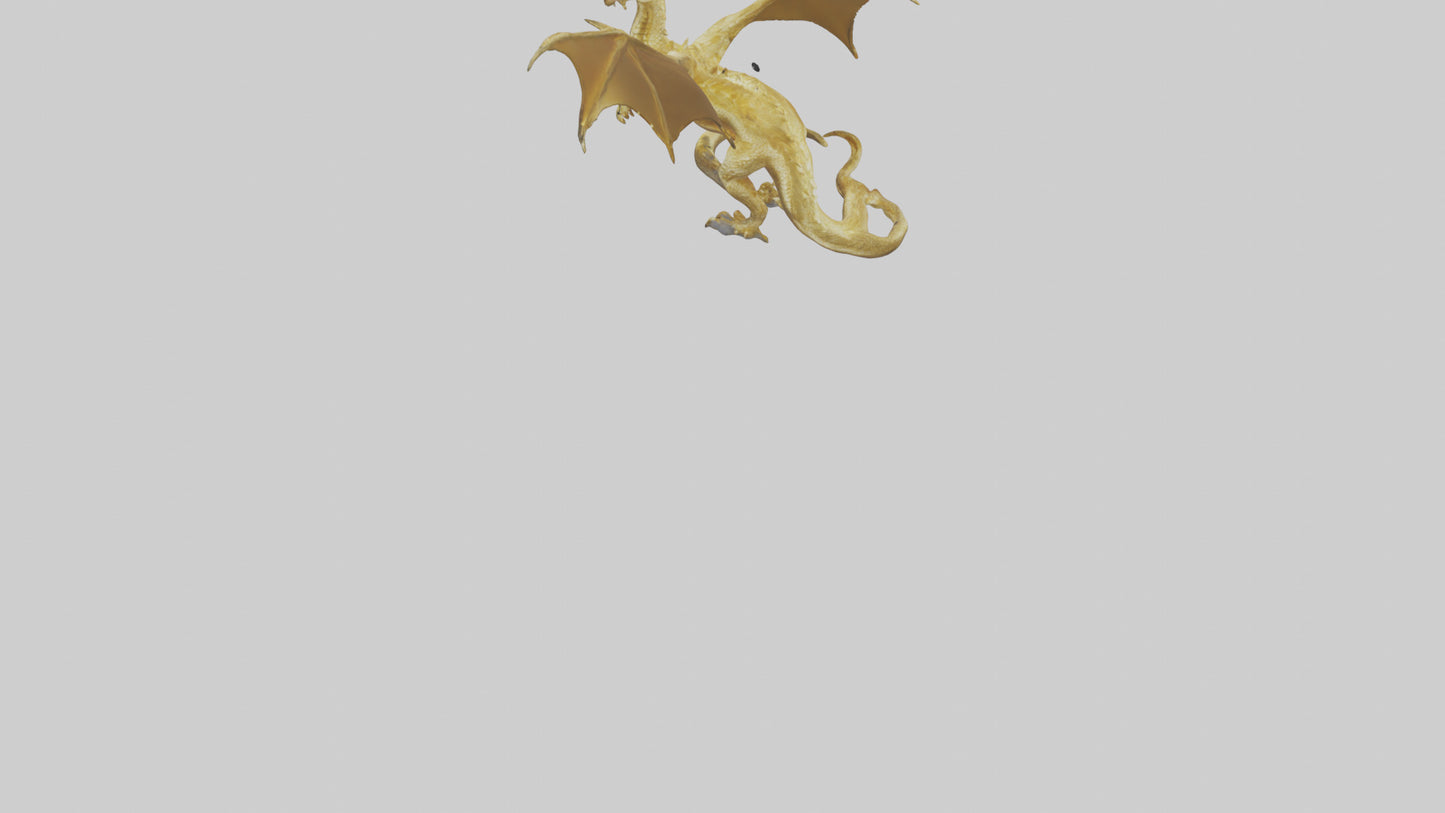 3D model Gold Dragon model VR / AR / low-poly