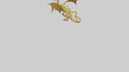 3D model Gold Dragon model VR / AR / low-poly