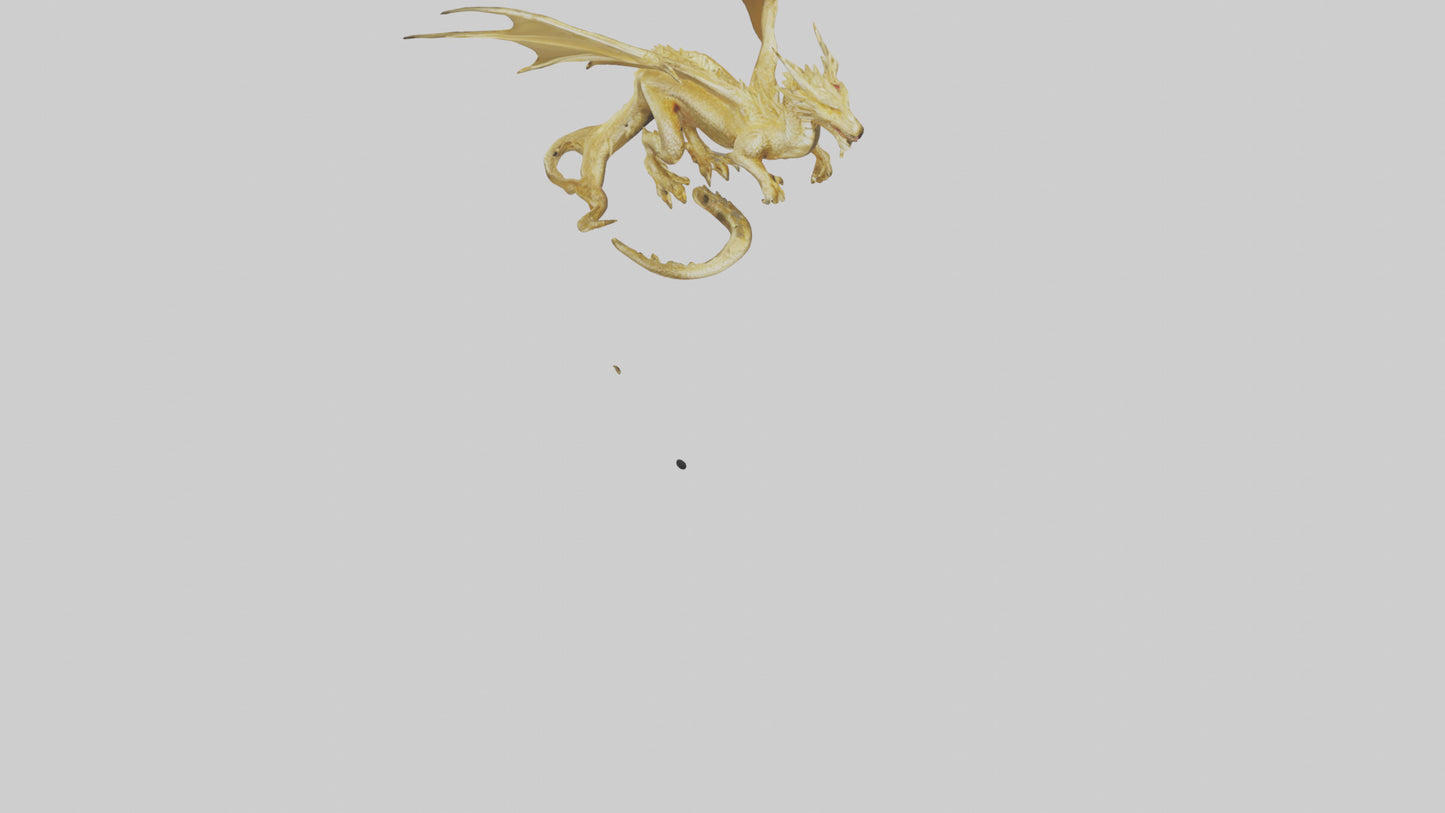 3D model Gold Dragon model VR / AR / low-poly