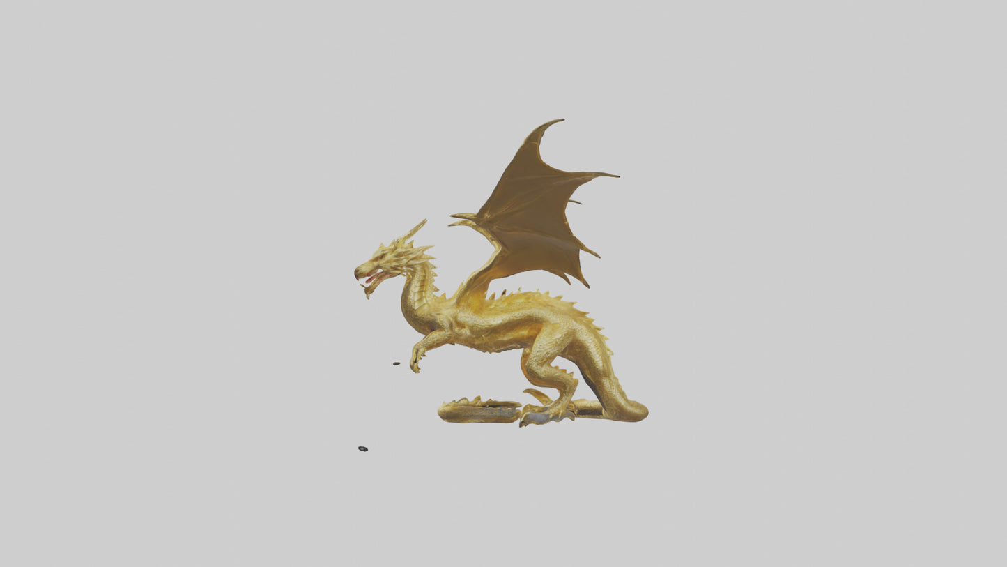 3D model Gold Dragon model VR / AR / low-poly