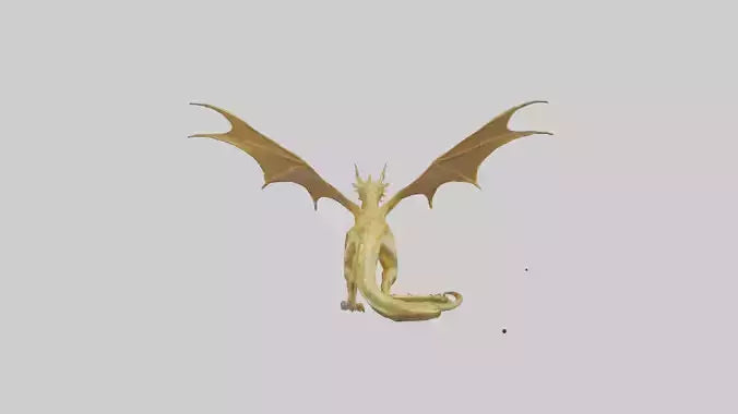 3D model Gold Dragon model VR / AR / low-poly