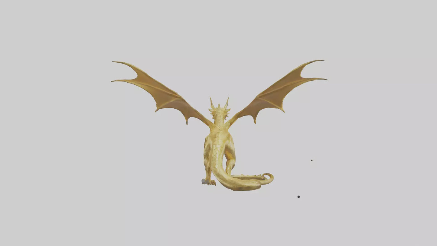 3D model Gold Dragon model VR / AR / low-poly