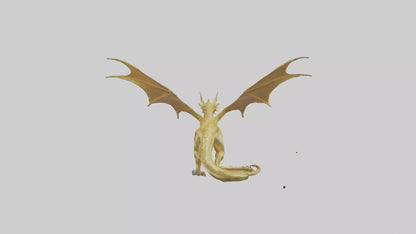 3D model Gold Dragon model VR / AR / low-poly