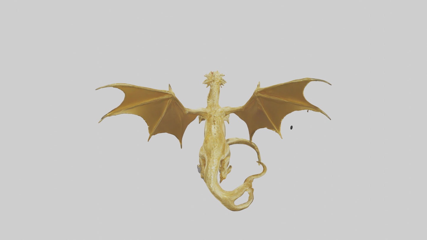 3D model Gold Dragon model VR / AR / low-poly