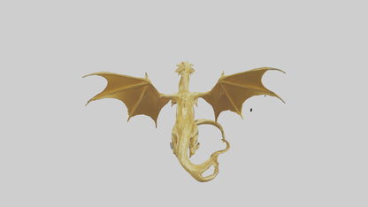 3D model Gold Dragon model VR / AR / low-poly