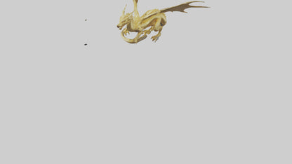 3D model Gold Dragon model VR / AR / low-poly