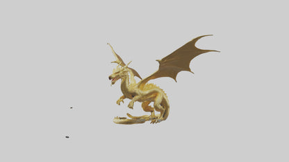 3D model Gold Dragon model VR / AR / low-poly