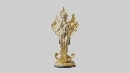 3D model Gold leaf statue model VR / AR / low-poly