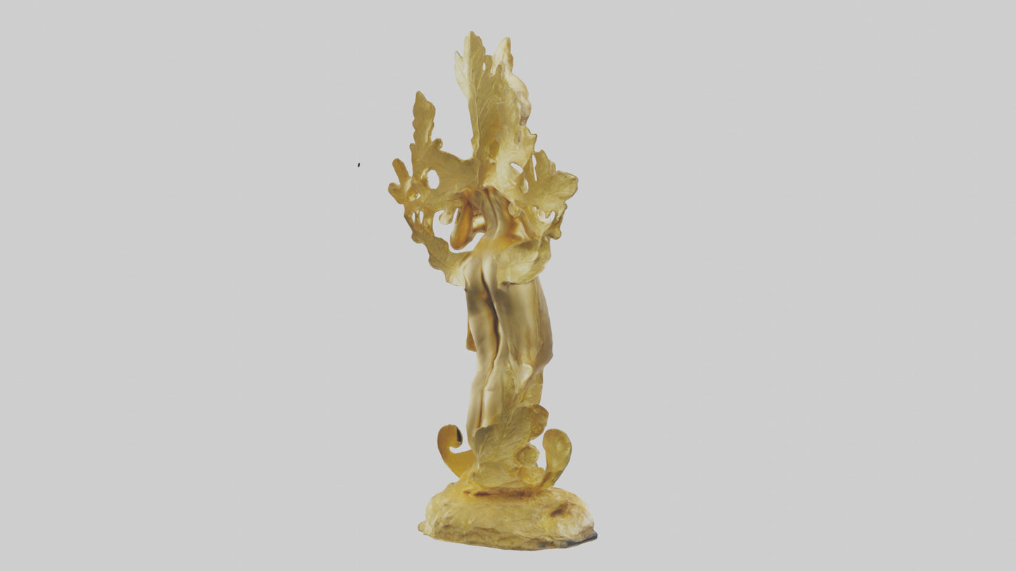 3D model Gold leaf statue model VR / AR / low-poly