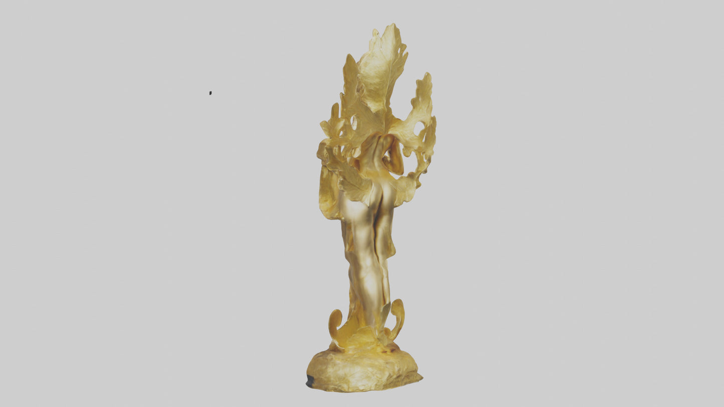 3D model Gold leaf statue model VR / AR / low-poly