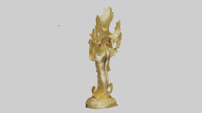 3D model Gold leaf statue model VR / AR / low-poly