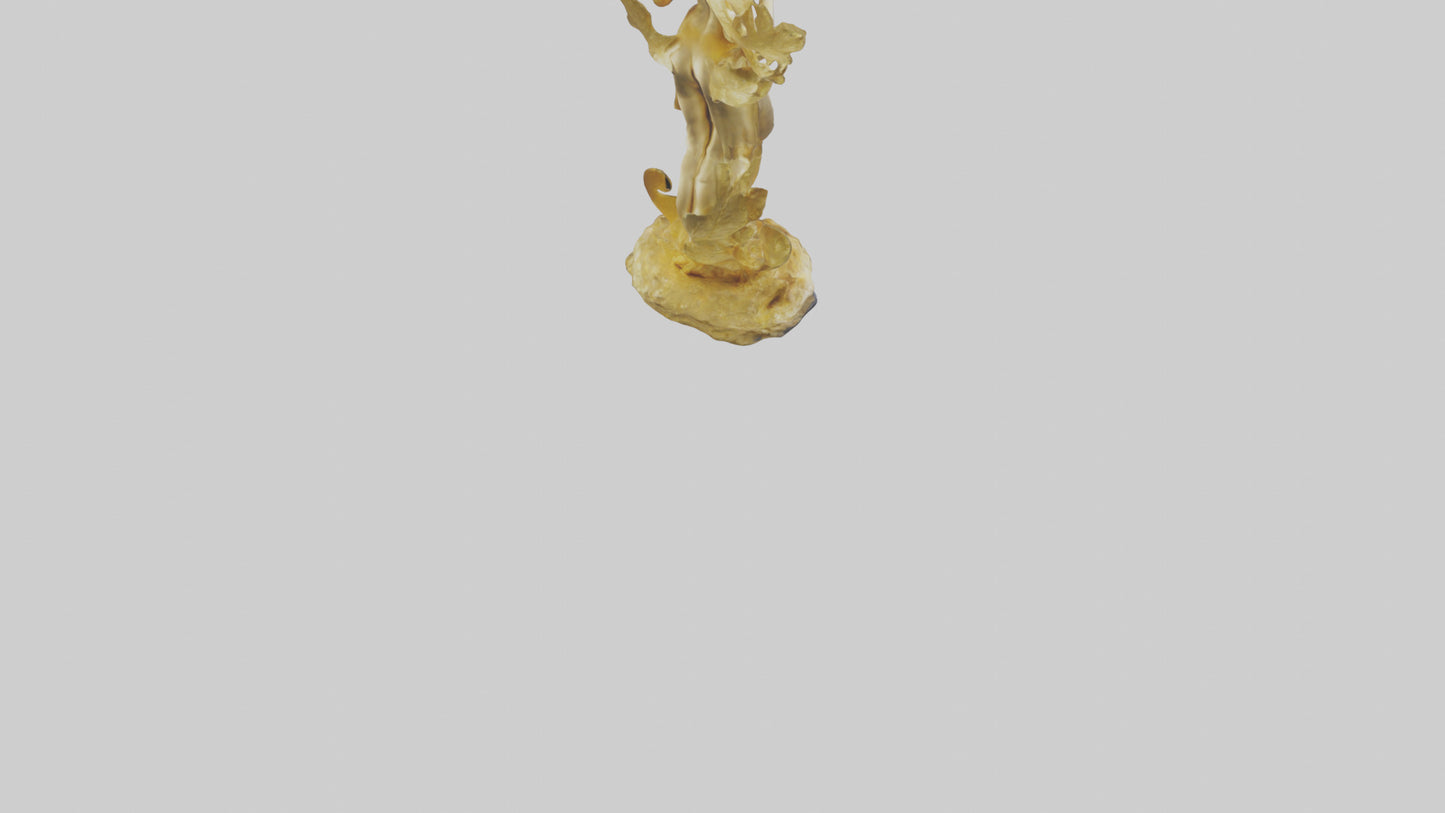 3D model Gold leaf statue model VR / AR / low-poly