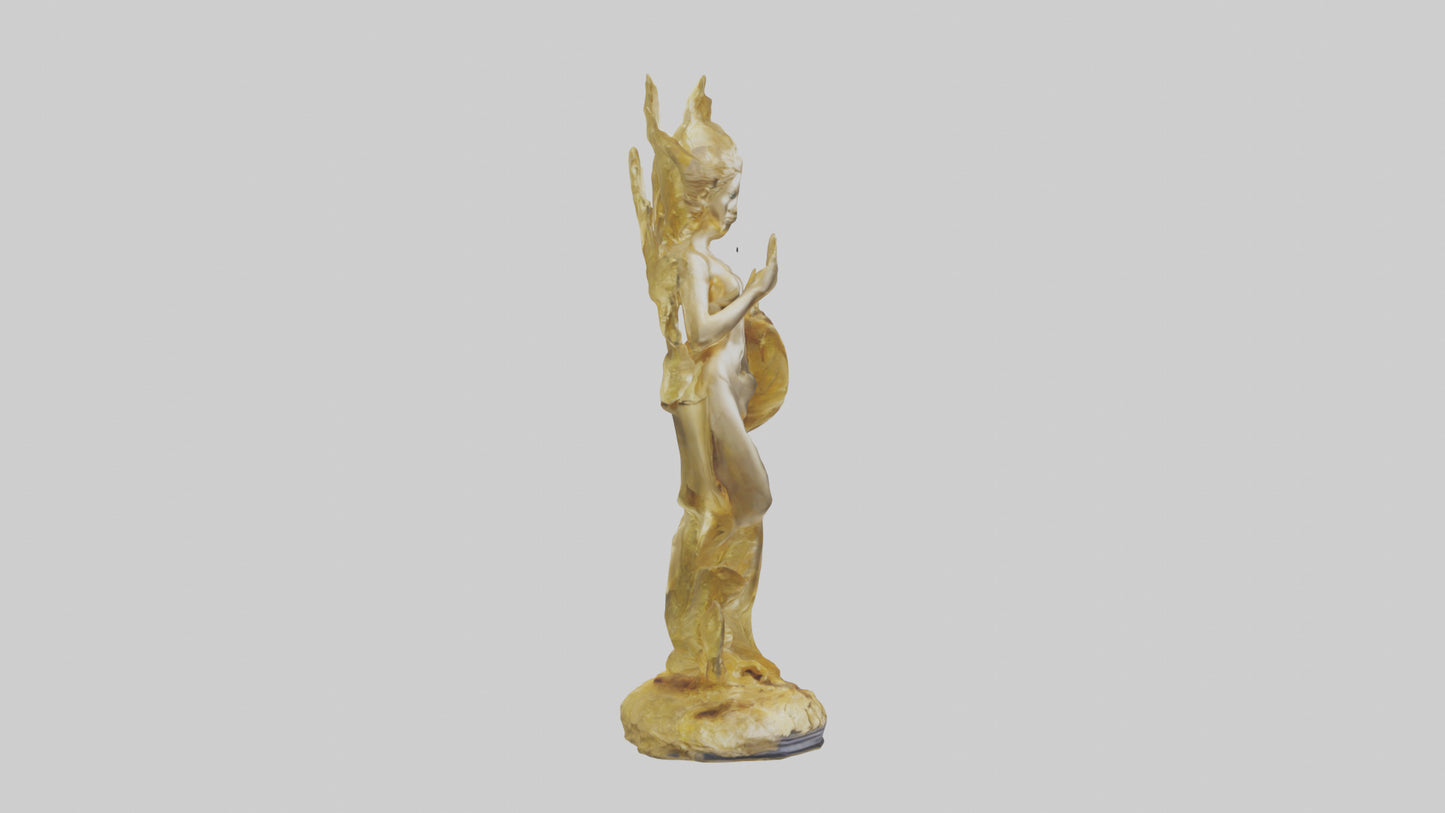 3D model Gold leaf statue model VR / AR / low-poly