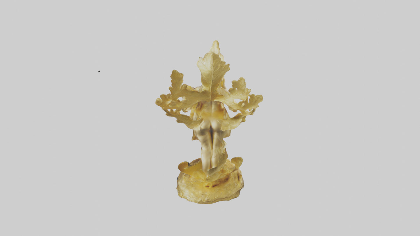 3D model Gold leaf statue model VR / AR / low-poly