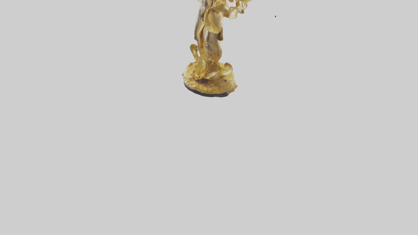 3D model Gold leaf statue model VR / AR / low-poly
