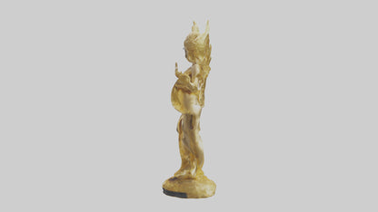 3D model Gold leaf statue model VR / AR / low-poly