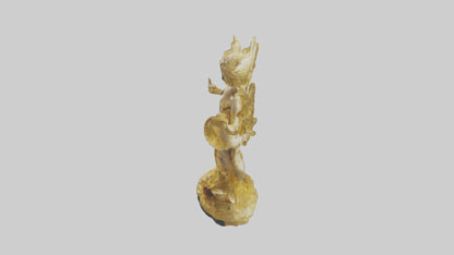 3D model Gold leaf statue model VR / AR / low-poly