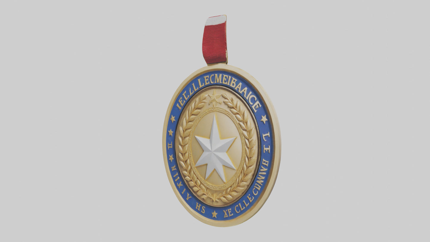 3D model Gold Medal for Excellence model VR / AR / low-poly