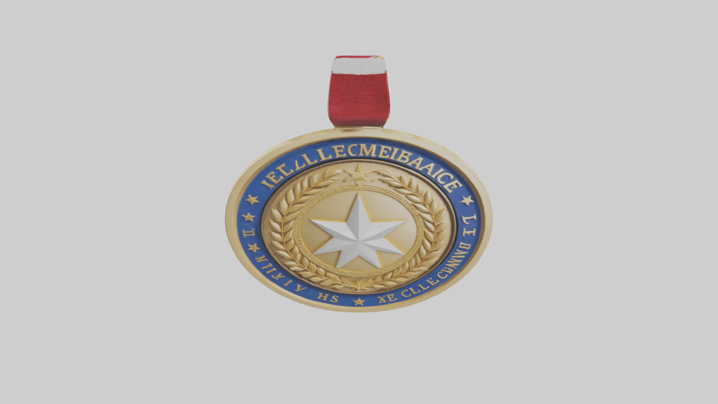3D model Gold Medal for Excellence model VR / AR / low-poly
