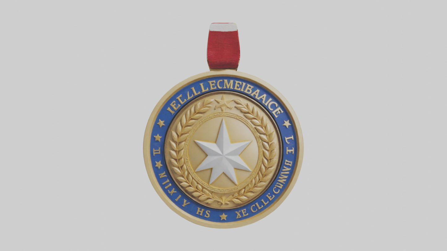 3D model Gold Medal for Excellence model VR / AR / low-poly