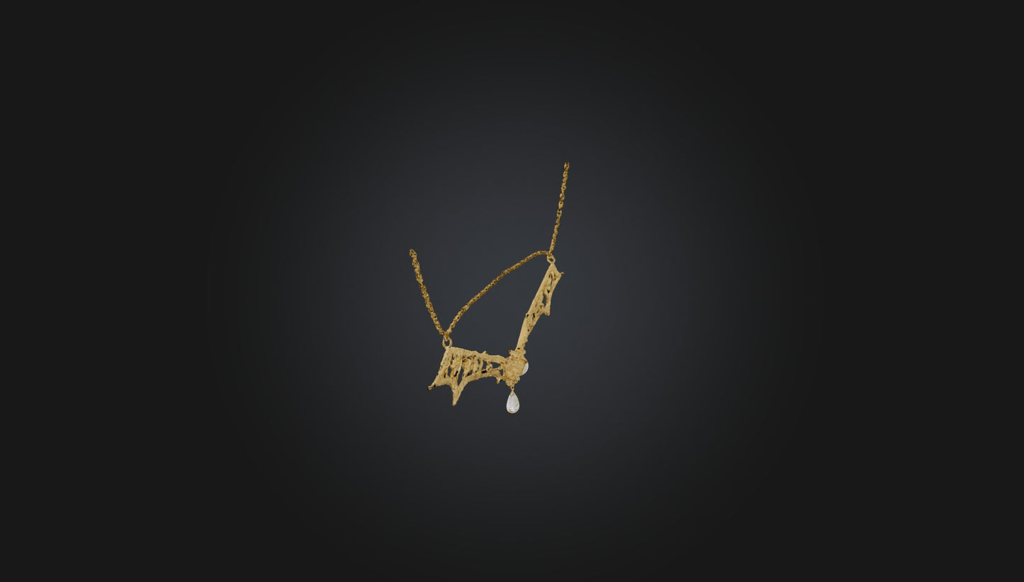3D model gold necklace  VR / AR / low-poly