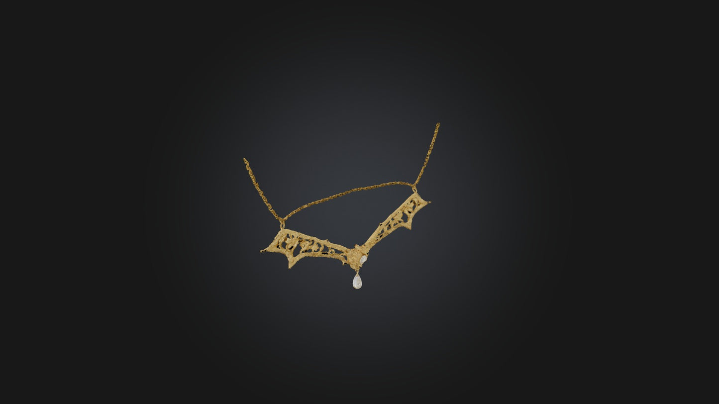 3D model gold necklace  VR / AR / low-poly