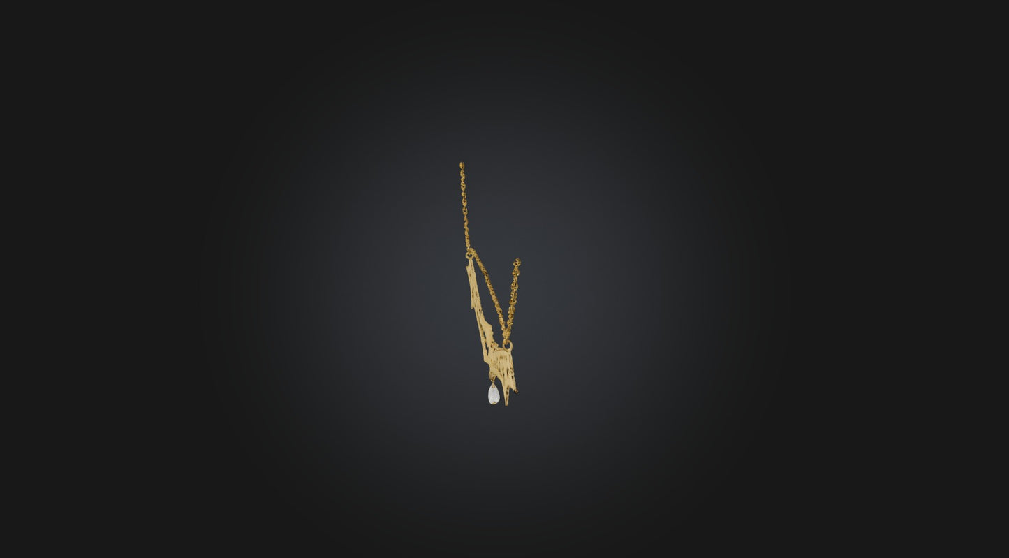 3D model gold necklace  VR / AR / low-poly