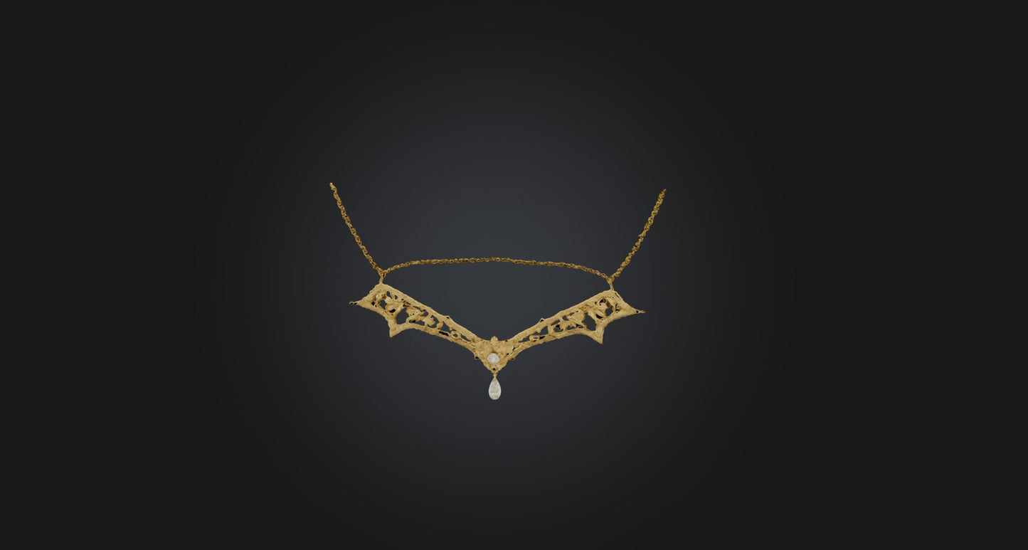 3D model gold necklace  VR / AR / low-poly