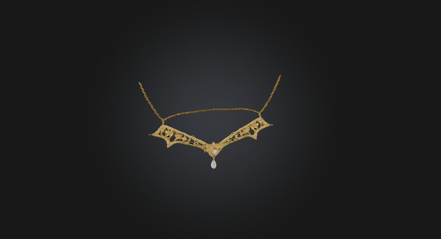 3D model gold necklace  VR / AR / low-poly