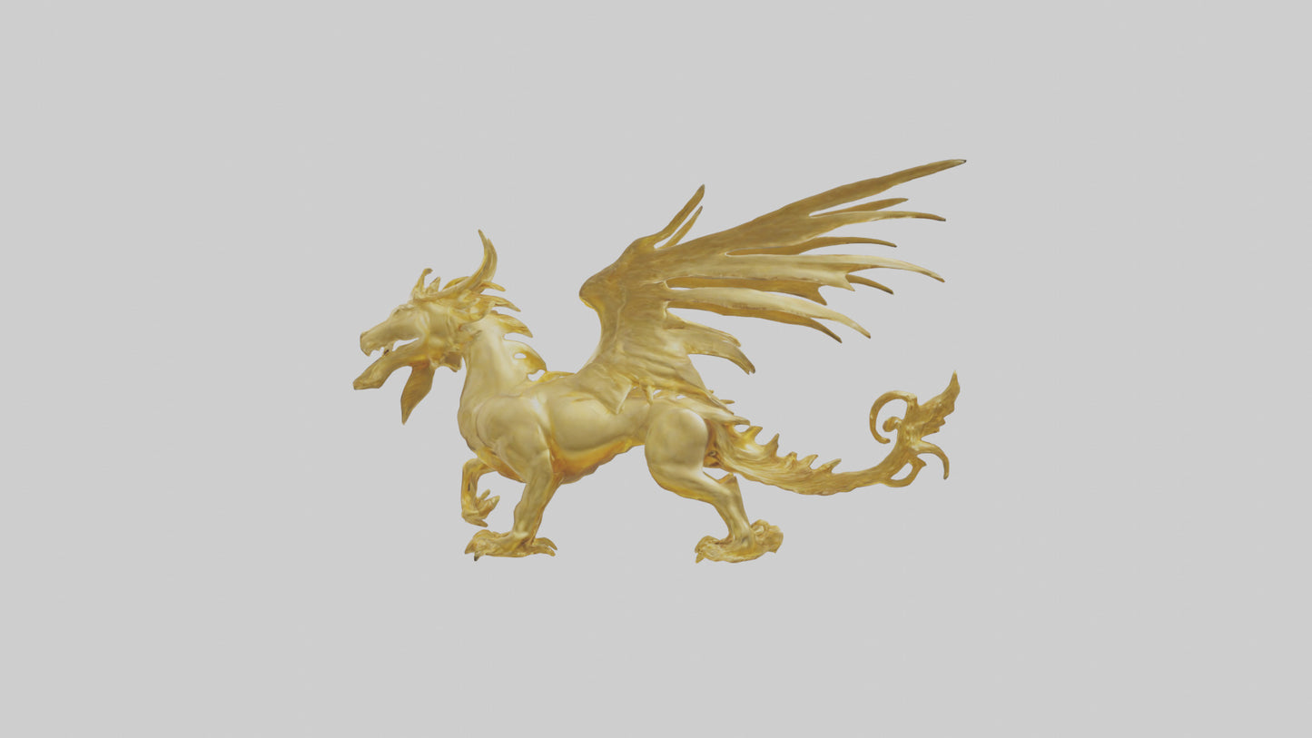 3D model Gold sculpture model VR / AR / low-poly