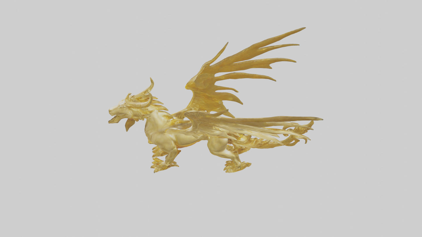 3D model Gold sculpture model VR / AR / low-poly