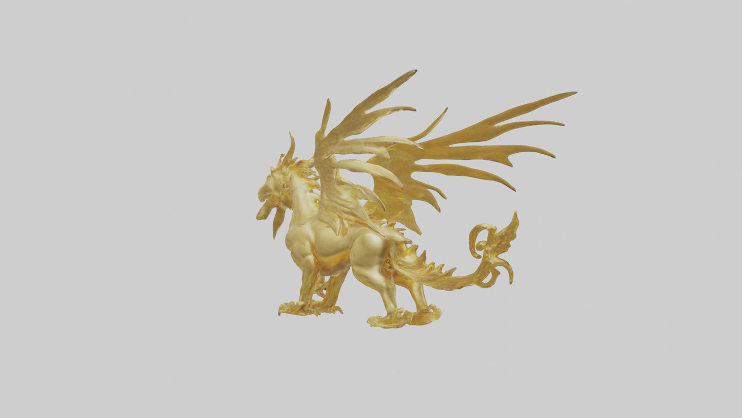 3D model Gold sculpture model VR / AR / low-poly
