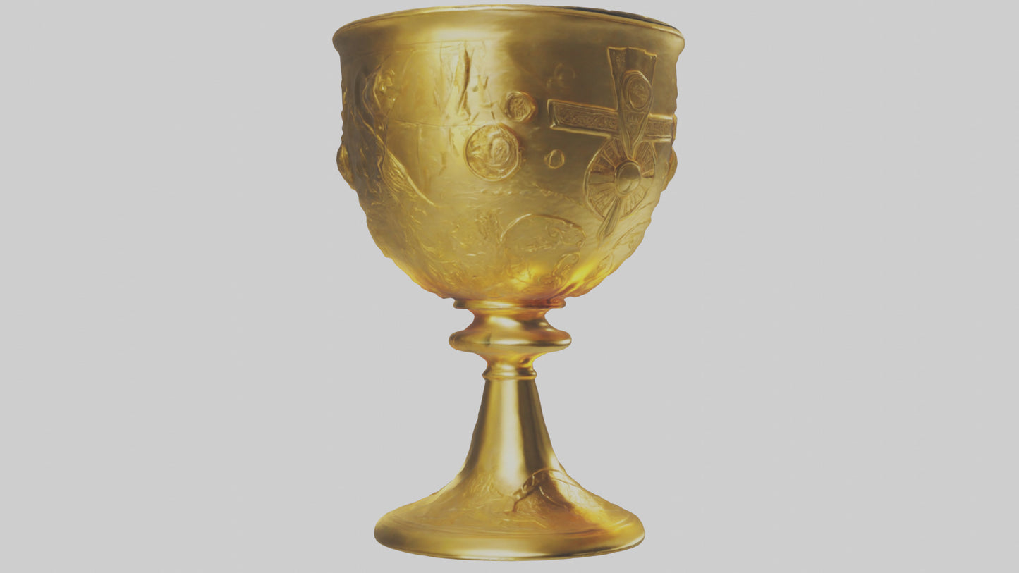 3D model Golden Chalice model VR / AR / low-poly