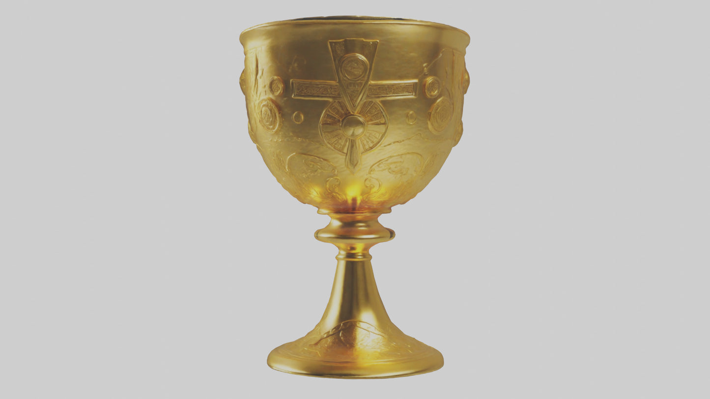 3D model Golden Chalice model VR / AR / low-poly