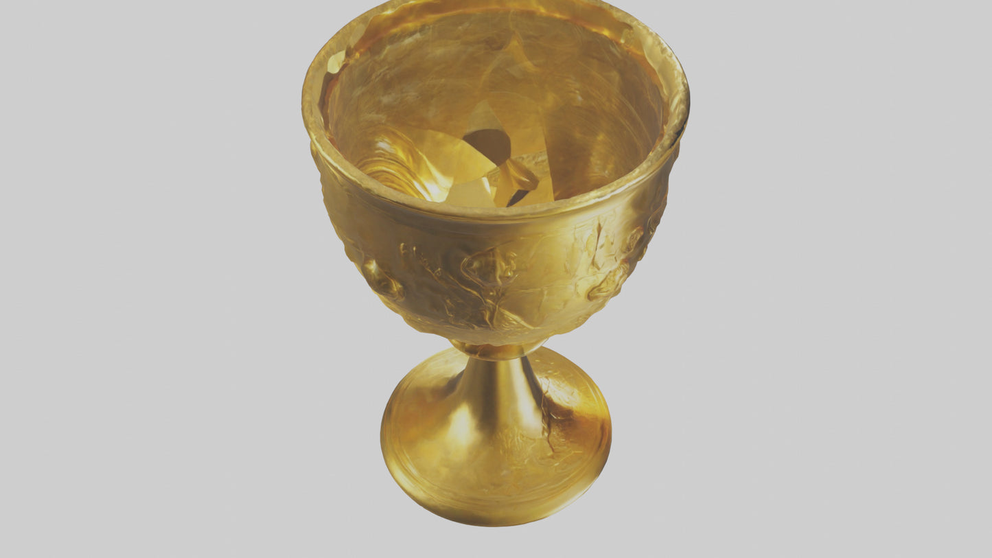 3D model Golden Chalice model VR / AR / low-poly