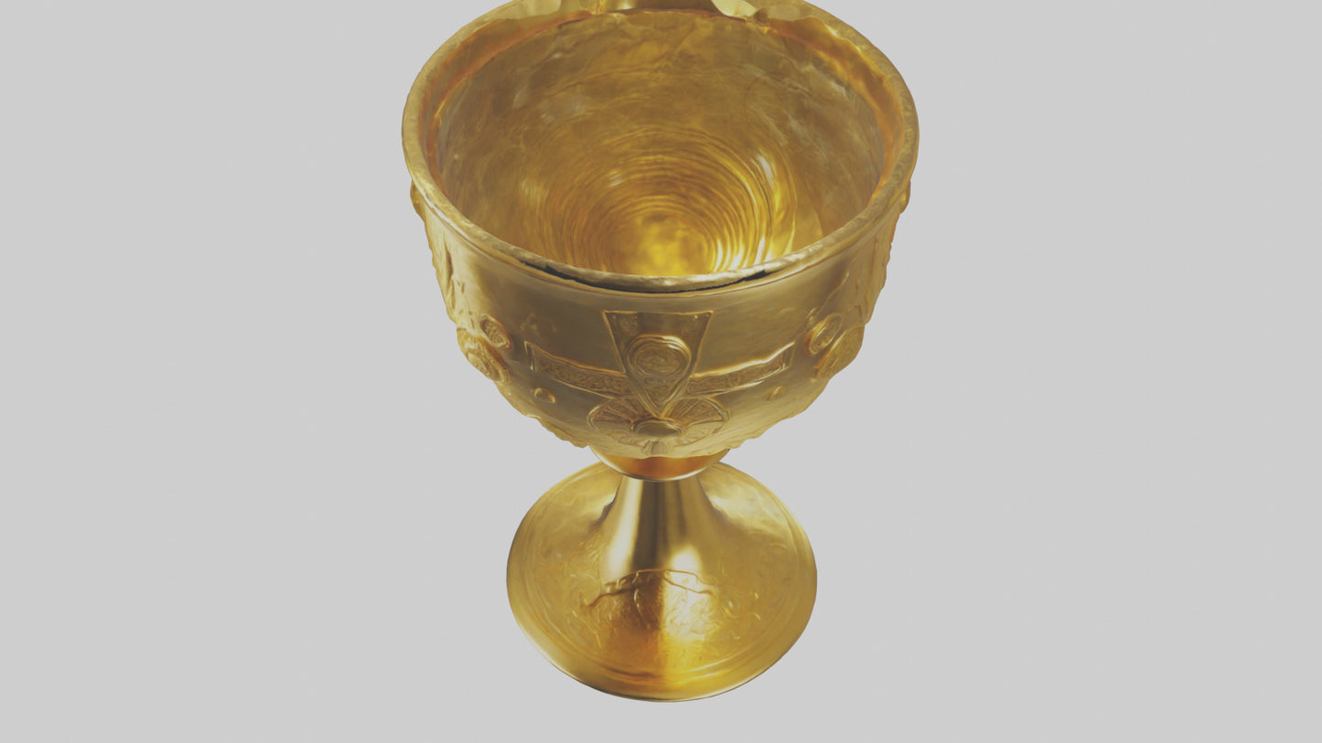 3D model Golden Chalice model VR / AR / low-poly