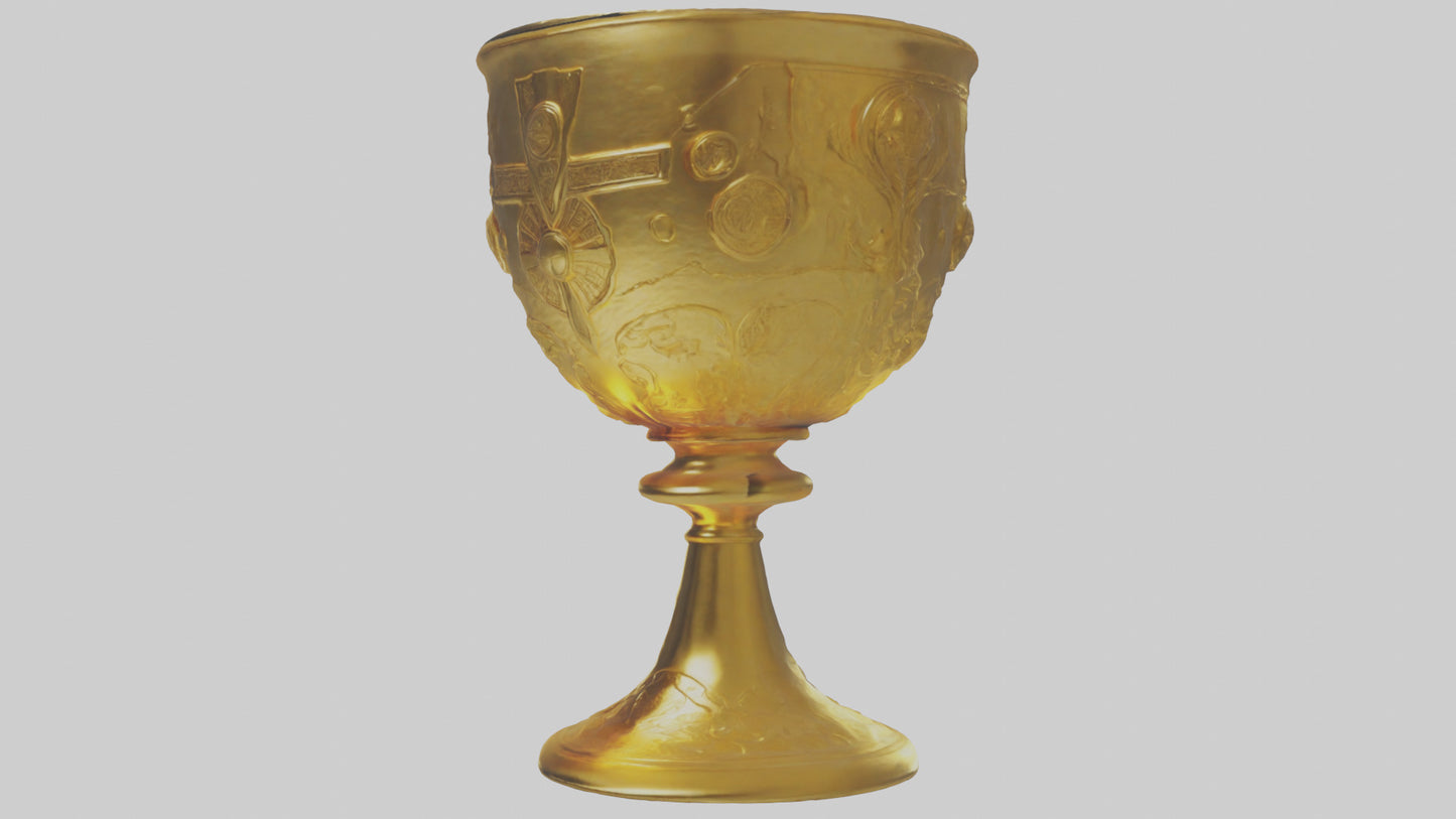 3D model Golden Chalice model VR / AR / low-poly