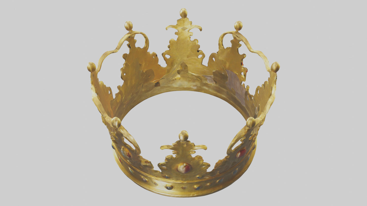 3D model Golden Crown model VR / AR / low-poly