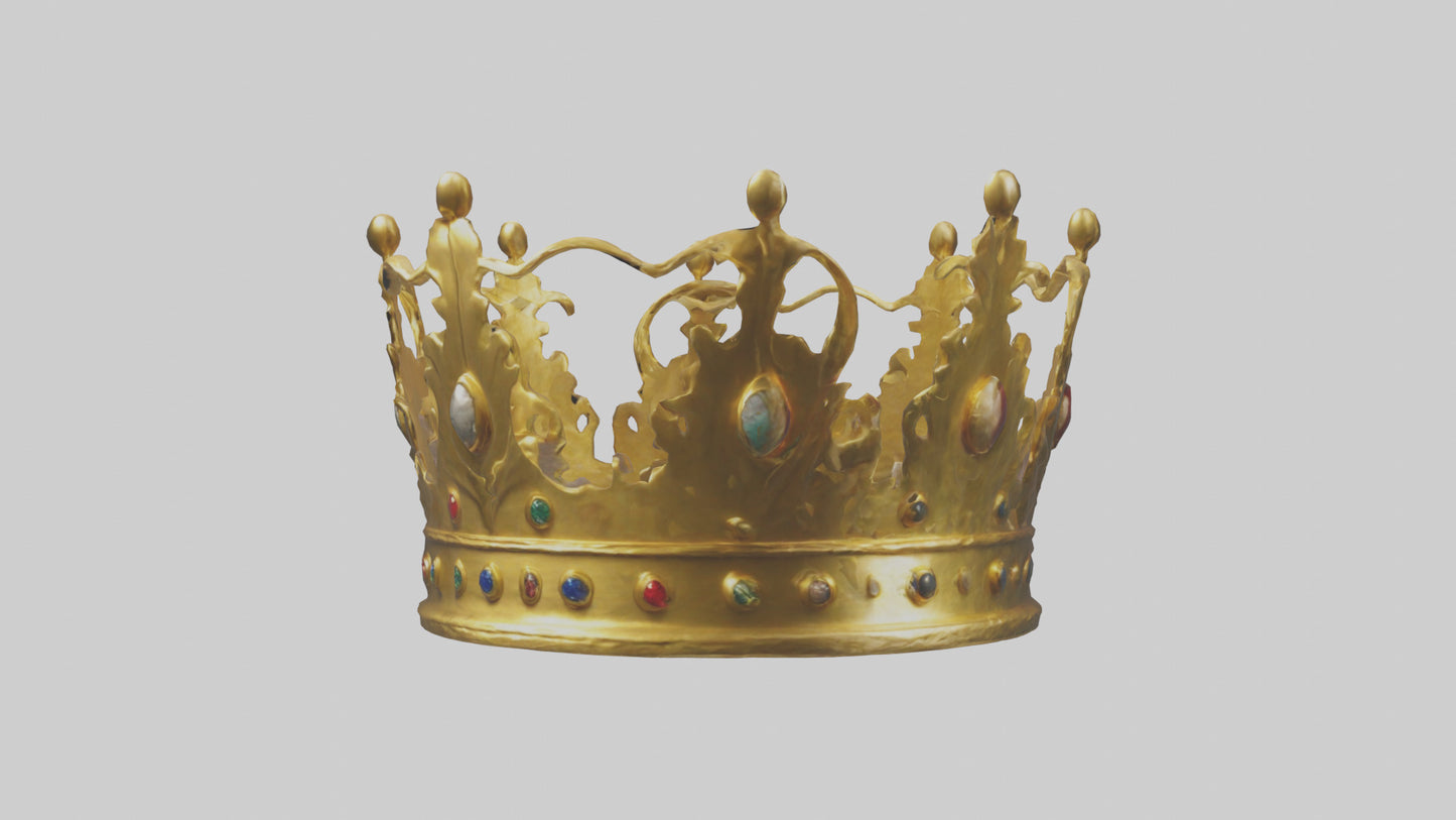 3D model Golden Crown model VR / AR / low-poly