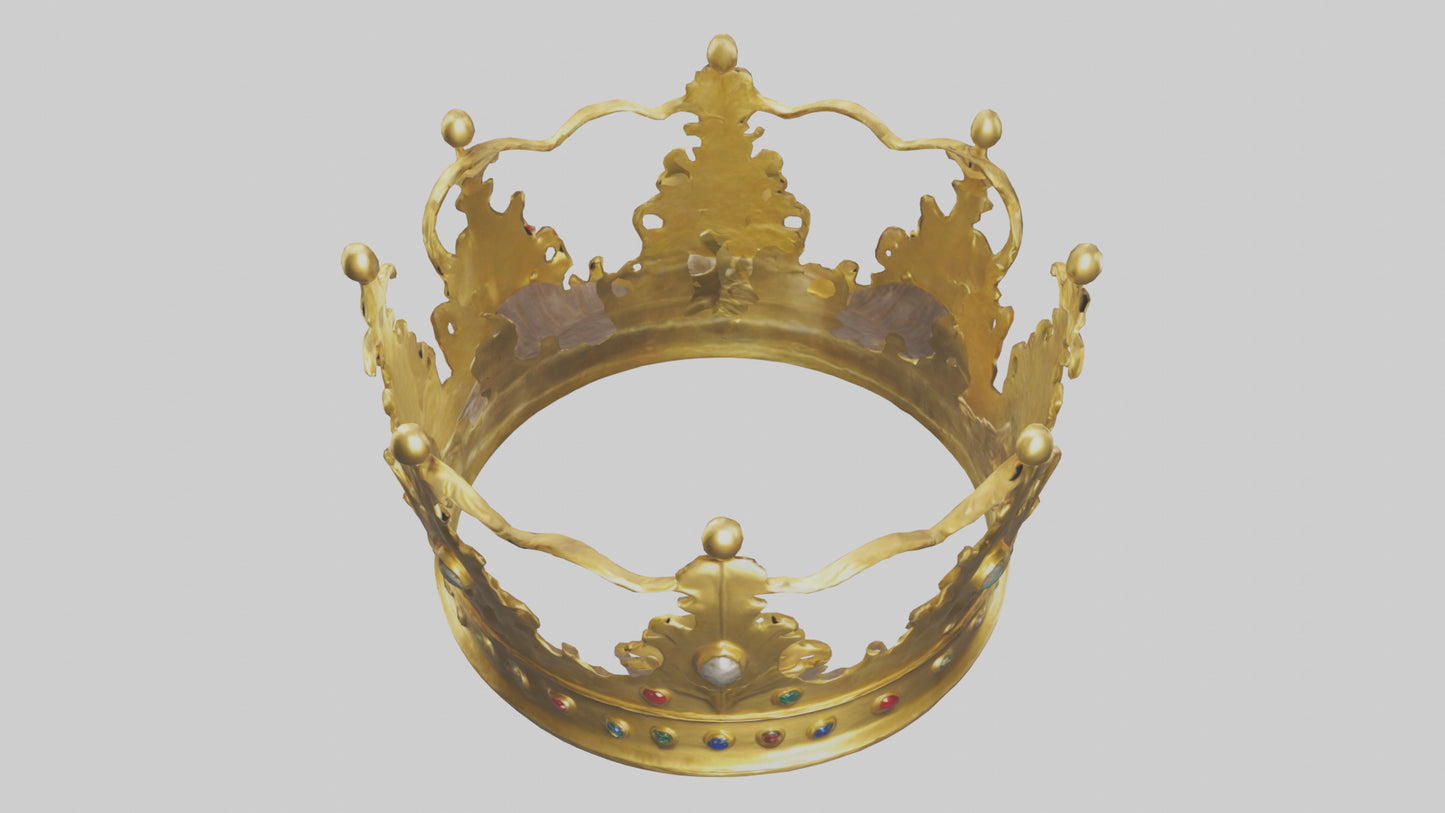 3D model Golden Crown model VR / AR / low-poly